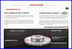 Front+Rear Drill Slot Brake Rotors Ceramic Pads For 2010 2016 Hyundai Genesis