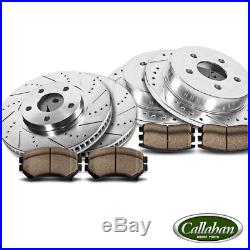 Front+Rear Drill Slot Brake Rotors & Ceramic Pads For 2013 2017 Nissan Altima