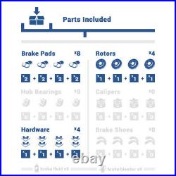 Front+Rear Drill Slot Brake Rotors & Ceramic Pads For 2015 Hyundai Sonata