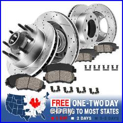 Front+Rear Drill Slot Brake Rotors & Ceramic Pads For 99-02 Excursion F250 F350