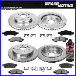 Front+Rear Drill Slot Brake Rotors +Ceramic Pads For Enclave Traverse Outlook