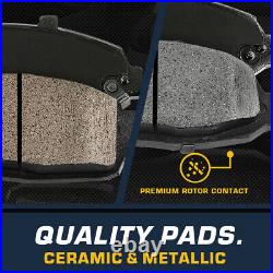 Front+Rear Drill Slot Brake Rotors & Ceramic Pads For Ford Explorer Flex Taurus