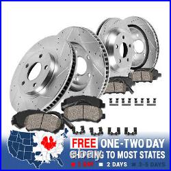 Front+Rear Drill Slot Brake Rotors & Ceramic Pads For Mercedes-Benz S400 S550