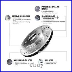 Front Rear Drill Slot Brake Rotors+Ceramic Pads+Hardware+Sensors CEC. 63058.52