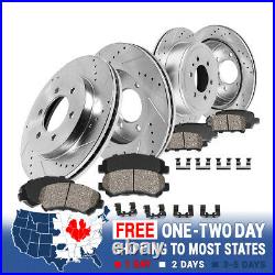 Front+Rear Drill Slot Brake Rotors and Ceramic Pads For 2012 2018 Ford F-150
