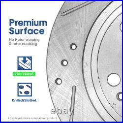 Front+Rear Drill Slot Brake Rotors and Ceramic Pads For 2019 Volkswagen Jetta