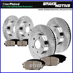 Front+Rear Drilled Brake Rotors Ceramic Pads For 2009 2010 2019 Toyota Corolla
