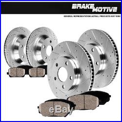 Front+Rear Drilled Slotted Brake Rotors And 8 Ceramic Pads Fits G37 350Z 370Z
