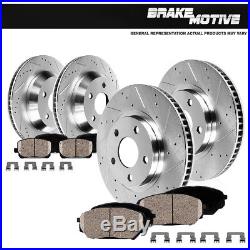 Front+Rear Drilled Slotted Brake Rotors And 8 Ceramic Pads Kit Dodge Ram Durango