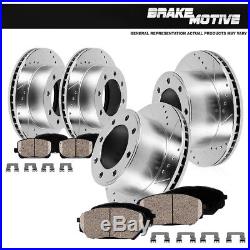 Front & Rear Drilled Slotted Brake Rotors And 8 Ceramic Pads Ram 1500 2500 3500