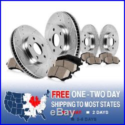 Front + Rear Drilled Slotted Brake Rotors And Ceramic Pads BMW 325i 328i E36
