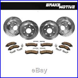 Front + Rear Drilled Slotted Brake Rotors And Ceramic Pads Escalade Tahoe Yukon