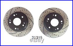 Front & Rear Kit Performance Drilled Slotted Brake Rotors & Ceramic Pads