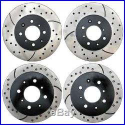 Front & Rear Set of Performance Drilled & Slotted Brake Rotors fits Acura Honda