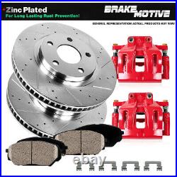 Front Red Brake Calipers And Rotors + Pads For Jeep Cherokee Wrangler