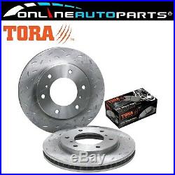 Front Slotted Dimple Drilled Disc Brake Rotors + Pads for Triton ML MN MQ 0718