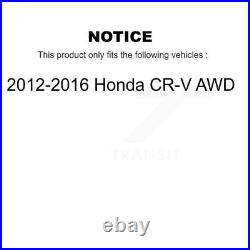 Front Wheel Bearing Drill Slot Brake Rotor Pads Kit For 2012-2016 Honda CR-V AWD