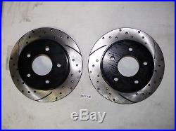 Front and Rear Brake Rotors Drilled and Slotted with Ceramic Pads Mustang 99-04
