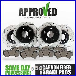 Front and Rear Kit 4 Runner GX460 Drilled & Slotted Brake Rotors & Ceramic Pads