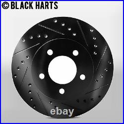Full Black Hart Drilled Slotted Brake Rotors And Heavy Duty Pad Bhcc. 44173.02