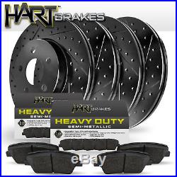 Full Black Hart Drilled Slotted Brake Rotors And Heavy Duty Pad Bhcc. 66061.02