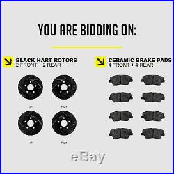 Full Kit Black Hart Drilled Slotted Brake Rotors And Ceramic Pad Bhcc. 63082.02