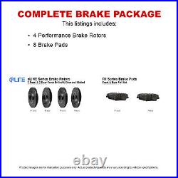 Full Kit Brake Rotors Black Drill Slot & Ceramic Pads For 2005-2007 Ford Focus