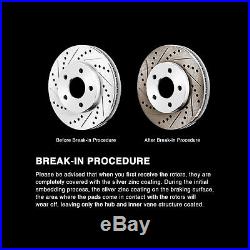 Full Kit Cross-Drilled Slotted Brake Rotors Disc and Ceramic Pads Avalon, Camry