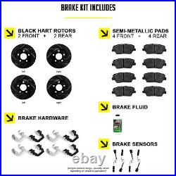 Full Kit Drill Slot Brake Rotors, Semi-Met Pads, Hardware + Sensor BHCC. 32015.53