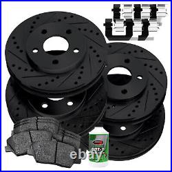 Full Kit PSport Black Drill/Slot Brake Rotors + Ceramic Pads BBCC. 33093.02