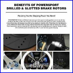 Full Kit PowerSport Black Drill/Slot Brake Rotors + Ceramic Pads BBCC. 66086.02