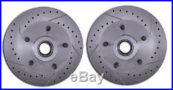 GM Front Disc Brake Crossed Drilled & Slotted Rotors A, F, X Body Chevelle Camaro
