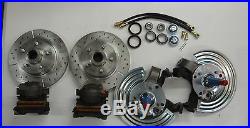 Mopar A B E body Cuda Charger front disc brake conversion drilled slotted rotors