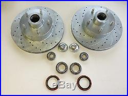 Mustang 2 II Suspension Granada 11 Drilled Slotted Rotors Ford 5 X 4-1/2 Rat
