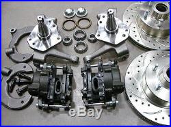 Mustang II Front 11 Drilled Slotted Ford Rotors Disc Brake Kit 2 Drop Spindle