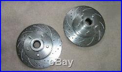 Mustang II Slotted Cross Drilled Coated Brake Rotors CHEVY 5 x 4.75 lug pattern