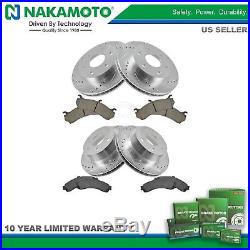 Nakamoto Performance Drilled Slotted Rotor & Posi Ceramic Brake Pad Front & Rear