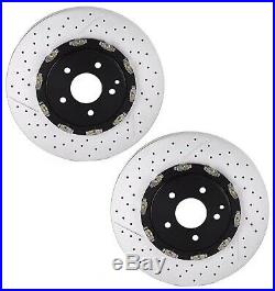 Pair Set 2 Front Disc Brake Rotors Slotted X-Drilled PVT Brembo For MB R171 A209