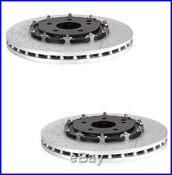 Pair Set 2 Front Disc Brake Rotors Slotted X-Drilled PVT Brembo For MB R171 A209