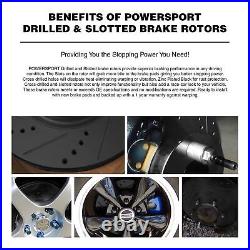 PowerSport Front Black Drill/Slot Brake Rotors+Semi Metallic Pads BBCF. 65079.03