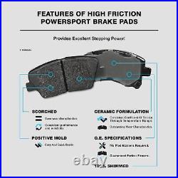 PowerSport Front Rear Silver Drill/Slot Brake Rotors+Semi Met Pads BLCC. 10005.03