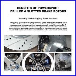 PowerSport Front Silver Drill/Slot Brake Rotors+Semi Metallic Pads BLCF. 65102.03