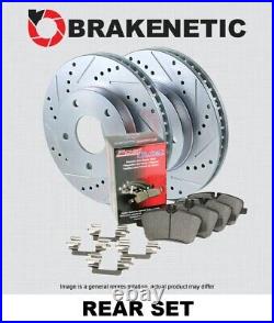 REAR BRAKENETIC Sport Drill Slot Brake Rotors + Ceramic Pads 35.44216.11