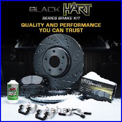 Rear Black Drill Slot Brake Rotors, Semi-Met Pads, Hardware+Sensor BHC1.31177.53
