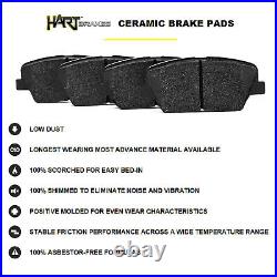 Rear Black Hart Drill Slot Brake Rotors, Ceramic Pads+Hardware Kit BHC1.21044.42