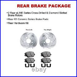 Rear Brake Rotors Drill Slot& Ceramic Pads & Hardware Kit For 2006-2007 Mazda 6