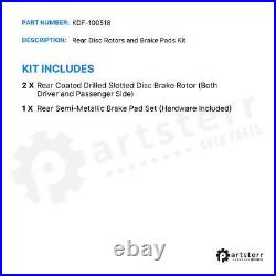 Rear Drill Slot Brake Rotor Semi-Metallic Pad Kit For Audi A6 Quattro A7 Porsche