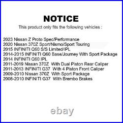 Rear Drill Slot Brake Rotor Semi-Metallic Pad Kit For INFINITI G37 Nissan 370Z Z