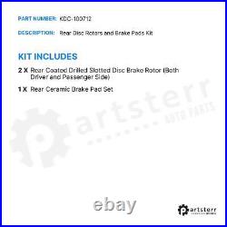 Rear Drill Slot Disc Brake Rotors Ceramic Pad Kit For Volkswagen Passat GTI Golf