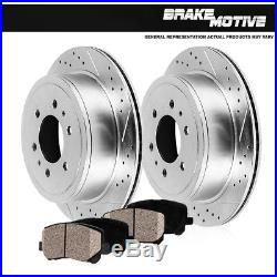 Rear Drilled Slotted Brake Rotors And Ceramic Pads Kit Ford F150 Lincoln Mark Lt